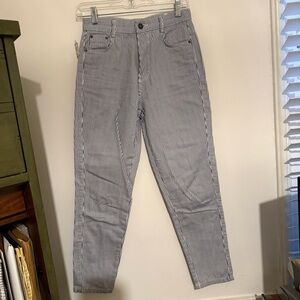 Subdued Blue Pin Stripe Boyfriend Jeans